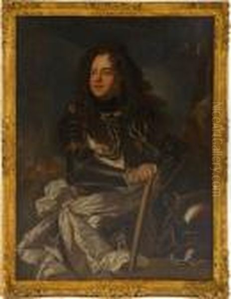 Portrait De Henri De Le Tour D'auvergne,comte D'evreux (1679 - 1753) Oil Painting by Hyacinthe Rigaud