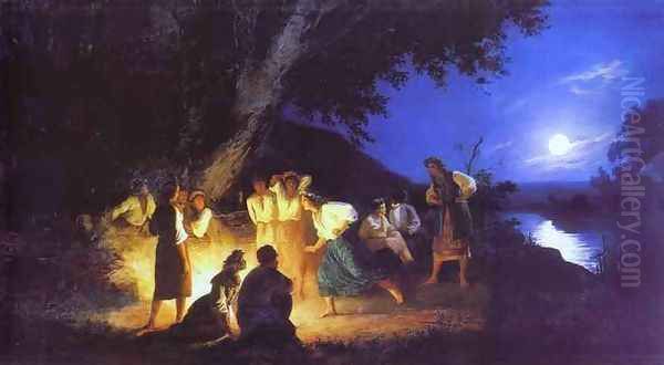 Night on the Eve of Ivan Kupala Oil Painting by Henryk Hector Siemiradzki