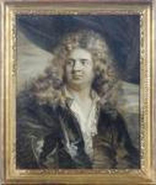 Portrait Of A Gentleman 
Traditionally Identified As The Sculptor Desjardins, En Grisaille Oil Painting by Hyacinthe Rigaud