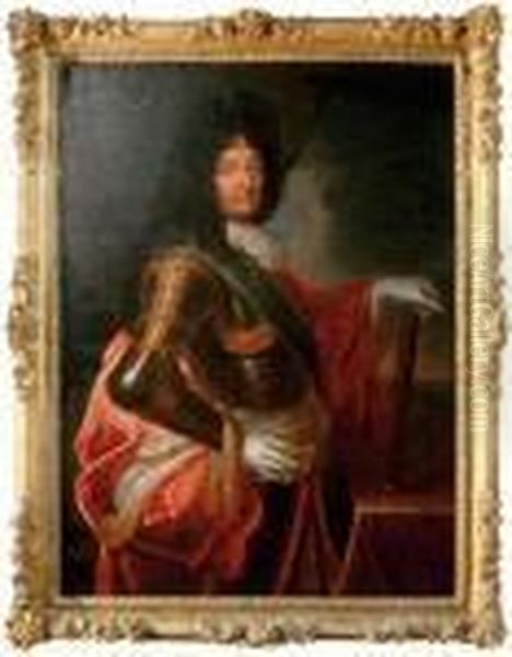 Portrait De Louis Xiv.. Oil Painting by Hyacinthe Rigaud