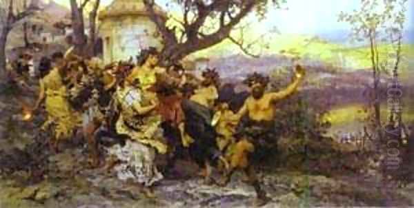 Bacchanalia 1890 Oil Painting by Henryk Hector Siemiradzki