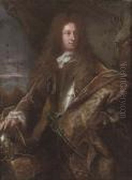 Portrait Of A Gentleman, 
Traditionally Identified As John Churchill, 1st Duke Of Marlborough 
(1650-1722), Three-quarter-length, In Armour Oil Painting by Hyacinthe Rigaud