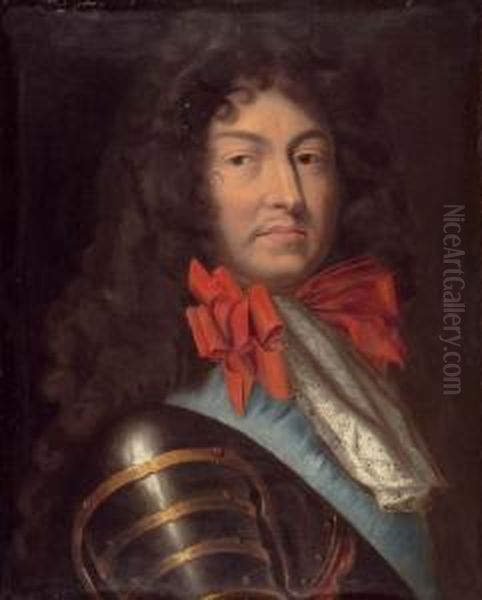 Portrait Louis Xiv. Oil Painting by Hyacinthe Rigaud