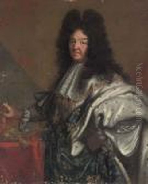 Portrait Of King Louis Xiv Of France Oil Painting by Hyacinthe Rigaud