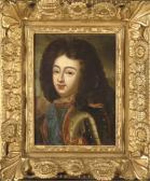 Portrait D'homme En Cuirasse Et Perruque Oil Painting by Hyacinthe Rigaud