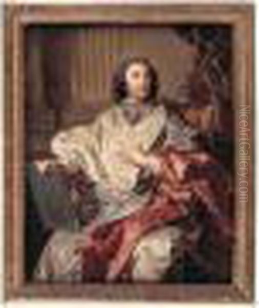 Portrait De Monseigneur De Saint Albin, Archeveque De Cambrai Oil Painting by Hyacinthe Rigaud