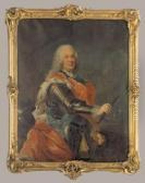 Portrait Of A Nobleman, Possibly Stanislas Leszczynski-duc Delorraine Oil Painting by Hyacinthe Rigaud