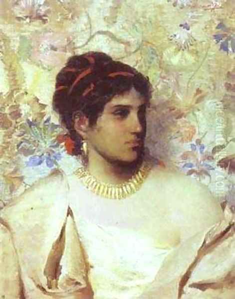 A Greek Woman 1877 Oil Painting by Henryk Hector Siemiradzki