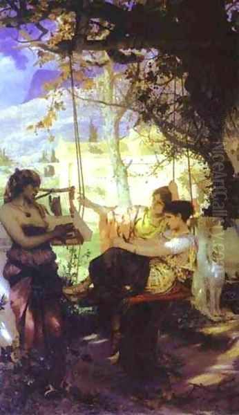 Song Of A Slave Girl 1884 Oil Painting by Henryk Hector Siemiradzki