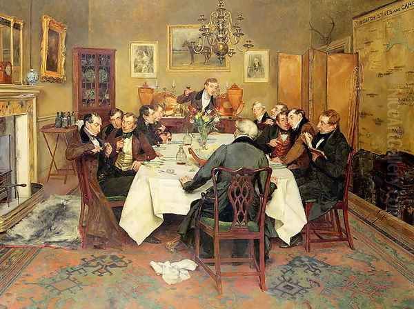 The Bagmans Toast Sweethearts and Wives Oil Painting by Walter-Dendy Sadler