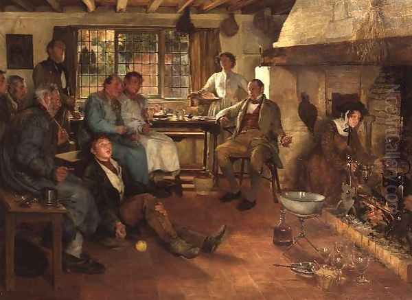 Preparing the Punch Oil Painting by Walter-Dendy Sadler