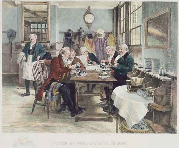 Toddy at the Cheshire Cheese, published 1896 Oil Painting by Walter-Dendy Sadler