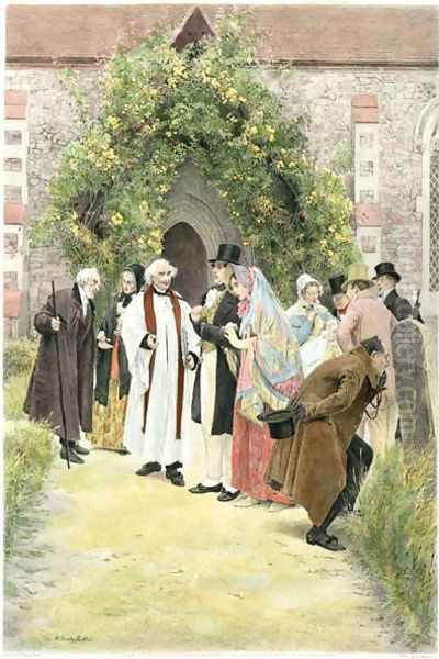 The Christening, published 1933 Oil Painting by Walter-Dendy Sadler