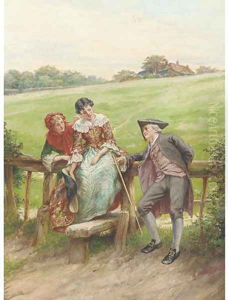 At the stile Oil Painting by Walter-Dendy Sadler