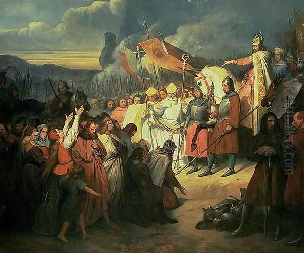 Charlemagne 742-814 Received at Paderborn Under the Rule of Witikind in 785 Oil Painting by Ary Scheffer