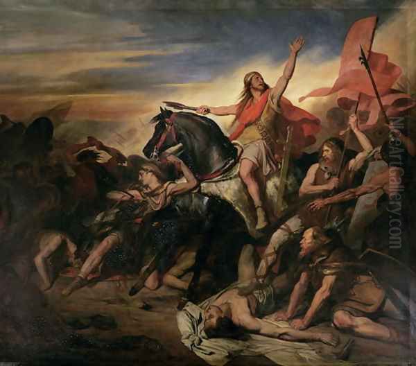 Battle of Tolbiac in AD 496, 1837 Oil Painting by Ary Scheffer