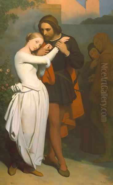 Faust And Marguerite In The Garden Oil Painting by Ary Scheffer