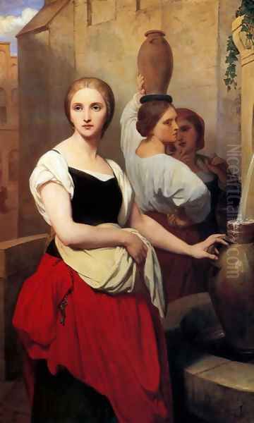 Margaret At The Fountain Oil Painting by Ary Scheffer