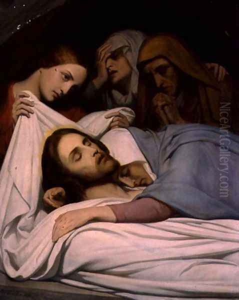 Christ and the Maries The Entombment 1854 Oil Painting by Ary Scheffer