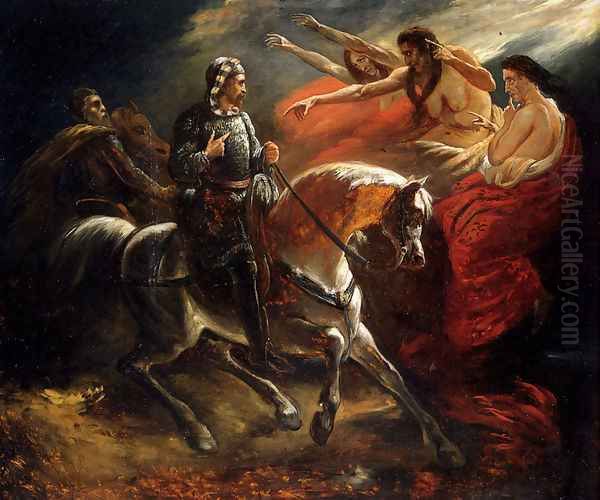 Macbeth Et Les Sorcieres Oil Painting by Ary Scheffer