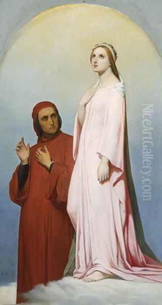 Dante and Beatrice, 1851 Oil Painting by Ary Scheffer