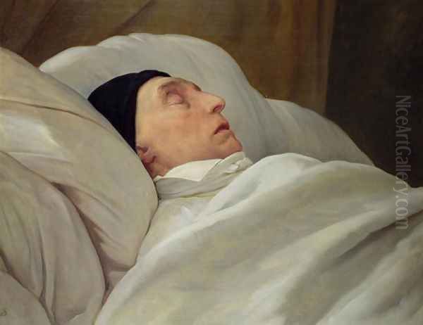 Marie Joseph 1757-1834 Marquise de La Fayette, on his Deathbed Oil Painting by Ary Scheffer