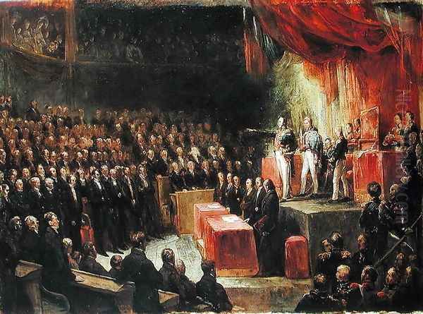 Study for King Louis-Philippe 1773-1850 Swearing his Oath to the Chamber of Deputies, 9th August 1830 Oil Painting by Ary Scheffer