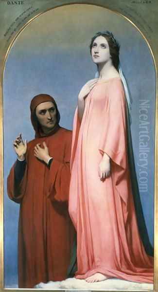 The Vision Dante and Beatrice, 1846 Oil Painting by Ary Scheffer