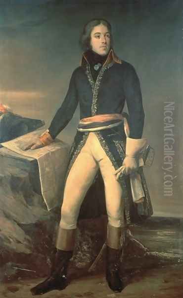 Portrait of General Louis-Lazare Hoche 1768-97 Oil Painting by Ary Scheffer