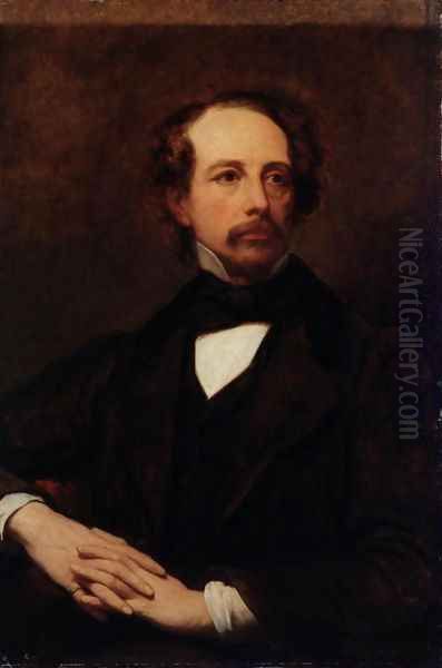 Portrait of Charles Dickens 1812-1870 1855 Oil Painting by Ary Scheffer