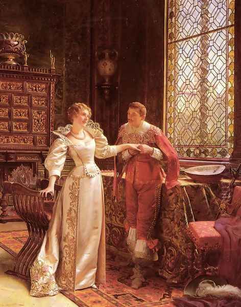 La Demande En Mariage (The Marriage Proposal) Oil Painting by Charles Joseph Frederick Soulacroix