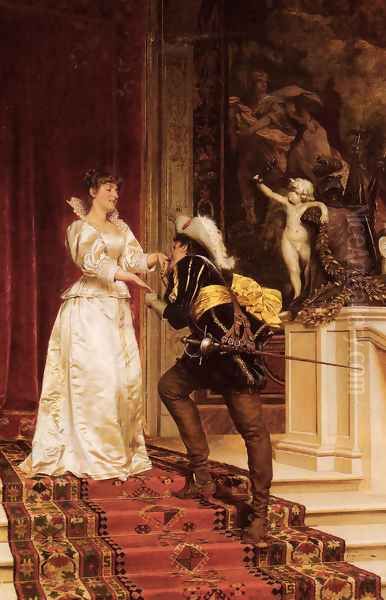 The Cavalier's Kiss Oil Painting by Charles Joseph Frederick Soulacroix