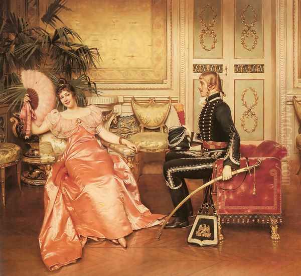 Flirtation Oil Painting by Charles Joseph Frederick Soulacroix