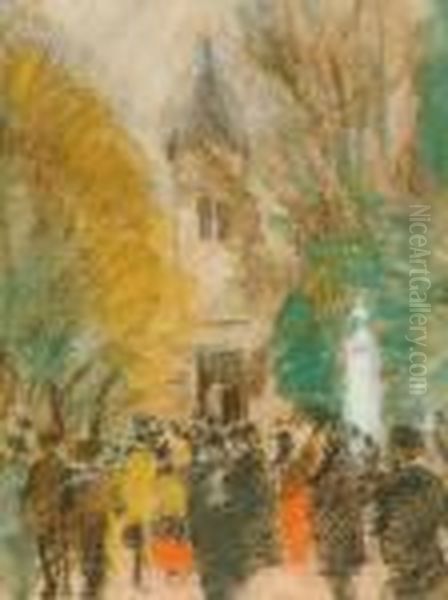 Templomteren Oil Painting by Jozsef Rippl-Ronai