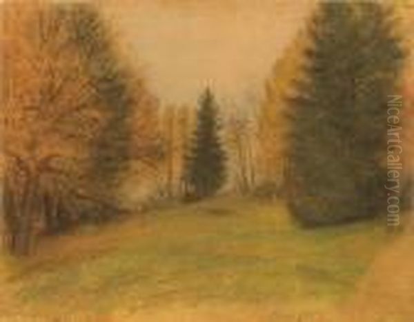 Oszi Park Oil Painting by Jozsef Rippl-Ronai