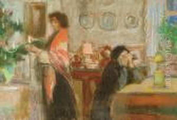 Teli Este Oil Painting by Jozsef Rippl-Ronai