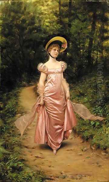 The Afternoon Stroll Oil Painting by Charles Joseph Frederick Soulacroix