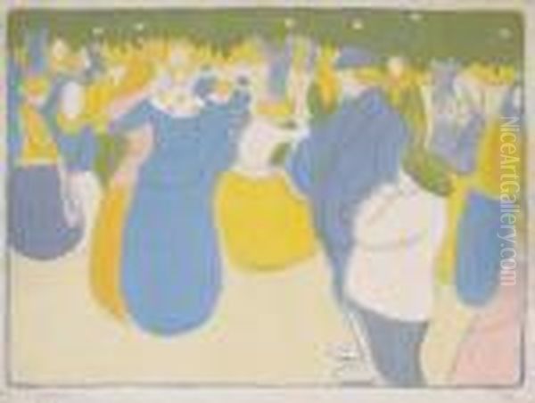 La Fete Un Village Oil Painting by Jozsef Rippl-Ronai