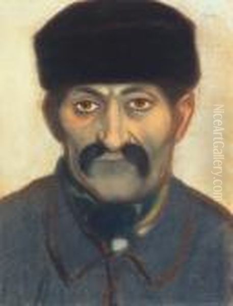 Man With Moustache Oil Painting by Jozsef Rippl-Ronai