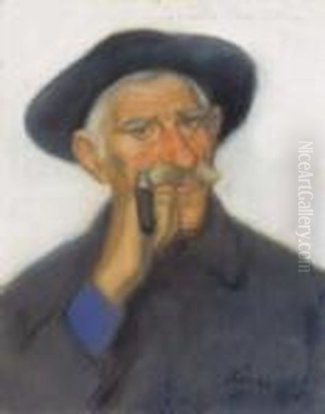 The Portrait Of Szomoru Friss Istvan Oil Painting by Jozsef Rippl-Ronai