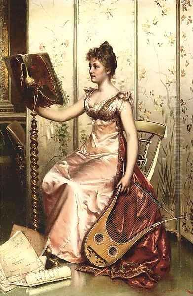 The recital Oil Painting by Charles Joseph Frederick Soulacroix