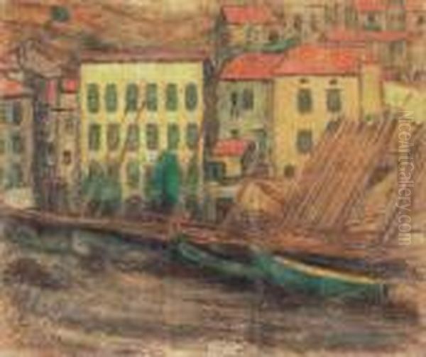 Harbour In Fiume Oil Painting by Jozsef Rippl-Ronai