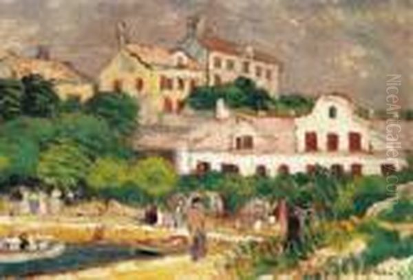 Abbazia (deatil Of Volosca), Around 1903 Oil Painting by Jozsef Rippl-Ronai