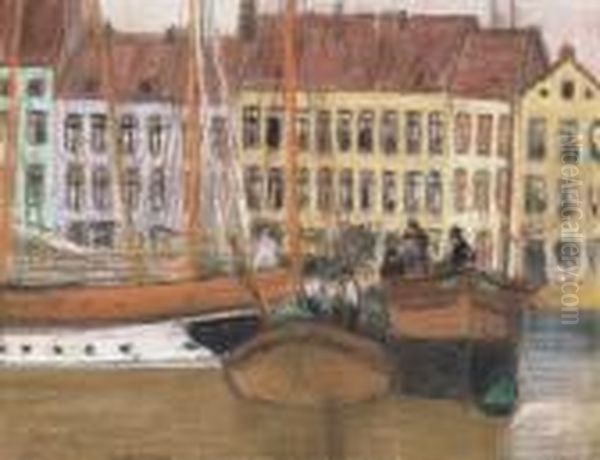 Harbour In Fiume, 1903-1904 Oil Painting by Jozsef Rippl-Ronai