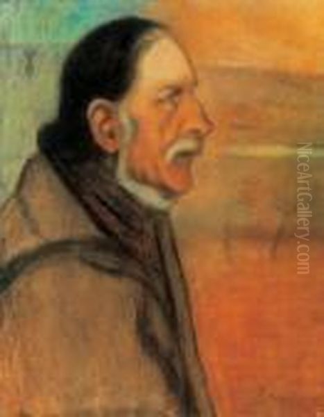 The Old Shepherd (portrait Of A Man), 1901 Oil Painting by Jozsef Rippl-Ronai