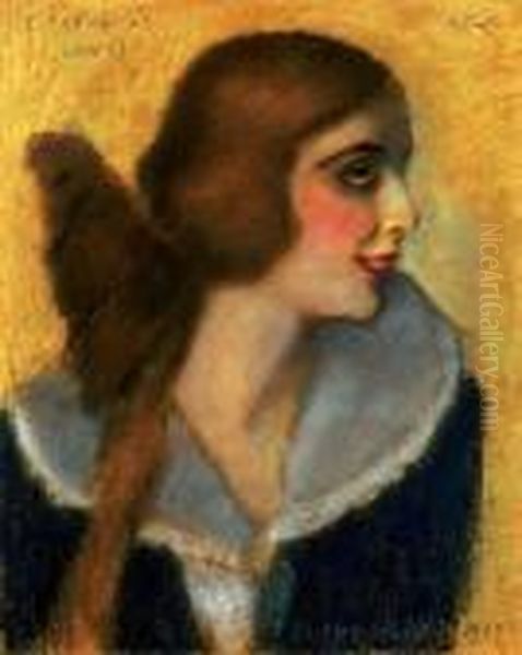 Lili Darvas, The Actress Oil Painting by Jozsef Rippl-Ronai