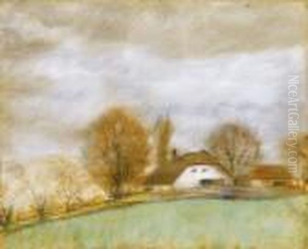 After A Spring Shower Oil Painting by Jozsef Rippl-Ronai