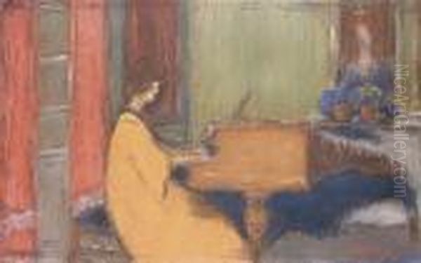 No A Zongora Mellett Oil Painting by Jozsef Rippl-Ronai