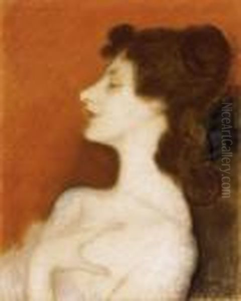 Zorka, Resting Oil Painting by Jozsef Rippl-Ronai