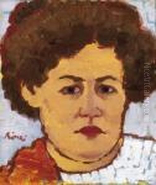 Female Portrait Oil Painting by Jozsef Rippl-Ronai